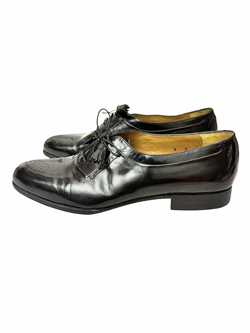 Bally MILO Black Leather Medallion Oxford Dress Shoes Made in Italy Men’s 8 D